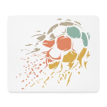 ballon de football rétro déchiqueté vintage couleurs icône - Tapis de souris (format paysage) - blanc - Devant