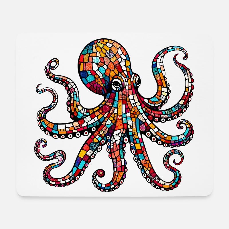Krake - Mousepad (Querformat) - Weiß