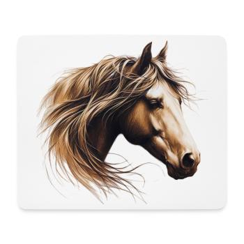 Cheval - Tapis de souris (format paysage) - blanc - Devant