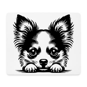 Chihuahua Kopf mit Poten - Mousepad (Querformat) - Weiß - Vorne