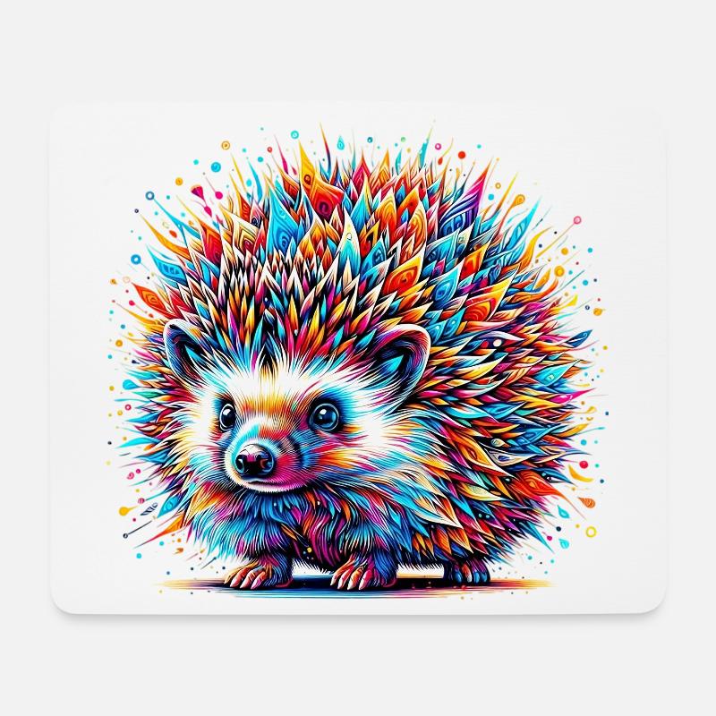 Igel - Mousepad (Querformat) - Weiß