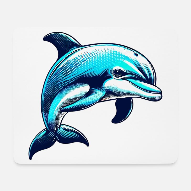 Delfin - Mousepad (Querformat) - Weiß