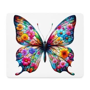 Butterfly decorated with flowers - Mouse Pad (horizontal) - white - Front