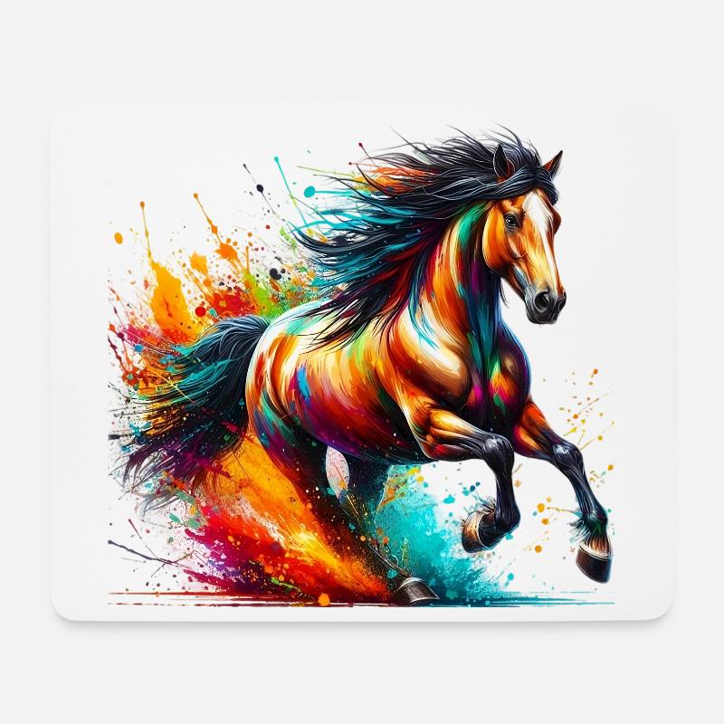 Pferd - Mousepad (Querformat) - Weiß