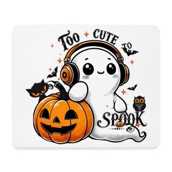 cooler Geist mit Kopfhörern und Halloween Kürbis - Mousepad (Querformat) - Weiß - Vorne