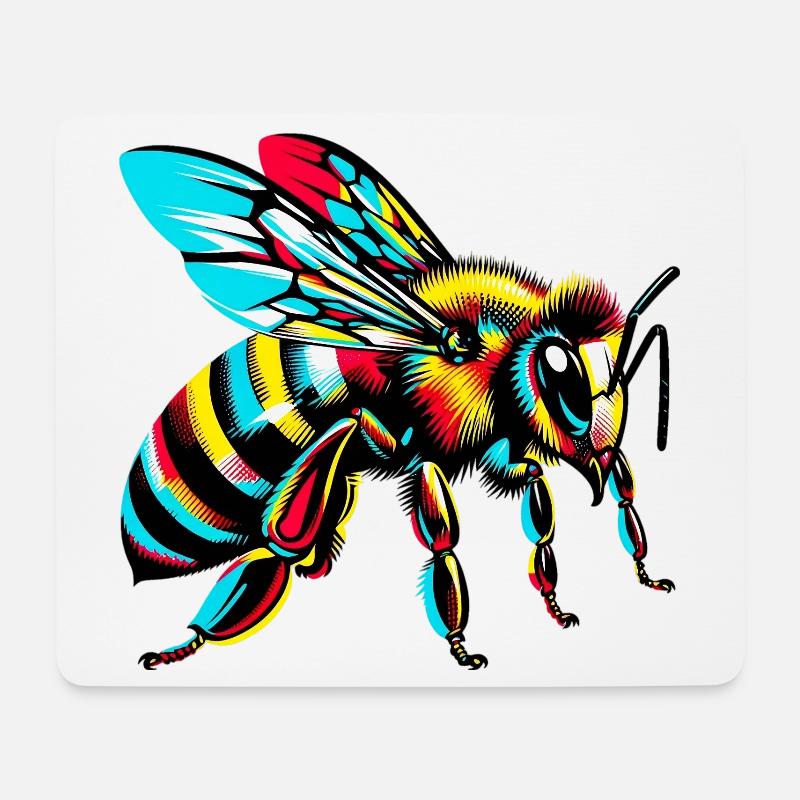 Abeille - Tapis de souris (format paysage) - blanc