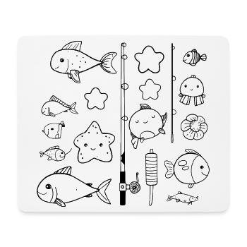 Fishing Comic Style - Mouse Pad (horizontal) - white - Front