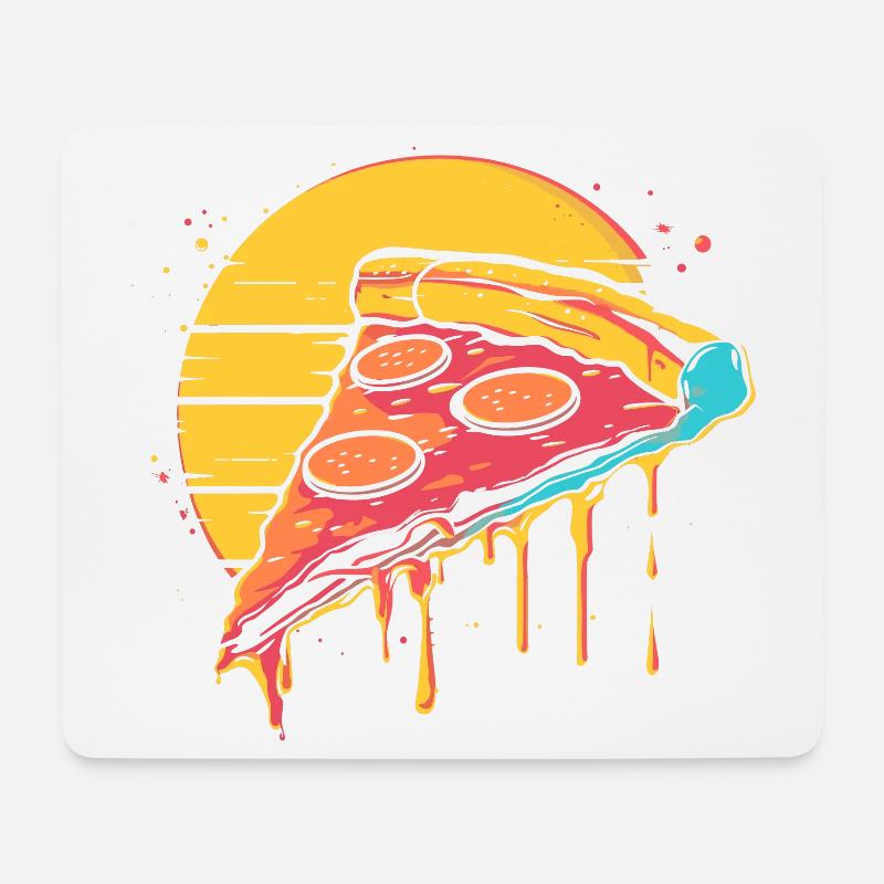 Pizzastück Illustration - Mousepad (Querformat) - Weiß