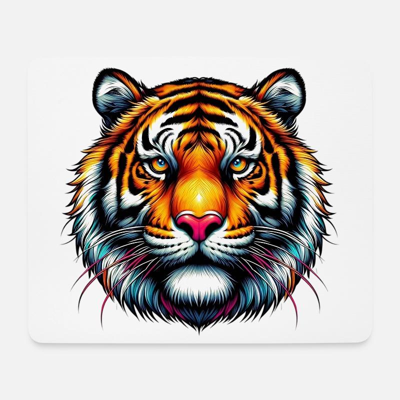 Tiger - Mousepad (Querformat) - Weiß