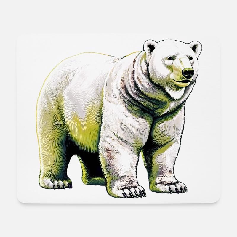 Weißer Eisbär - Mousepad (Querformat) - Weiß