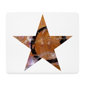 Stern - Fünf Zacken - Symbol - Monoprint - Kreis - Mousepad (Querformat) - Weiß - Vorne