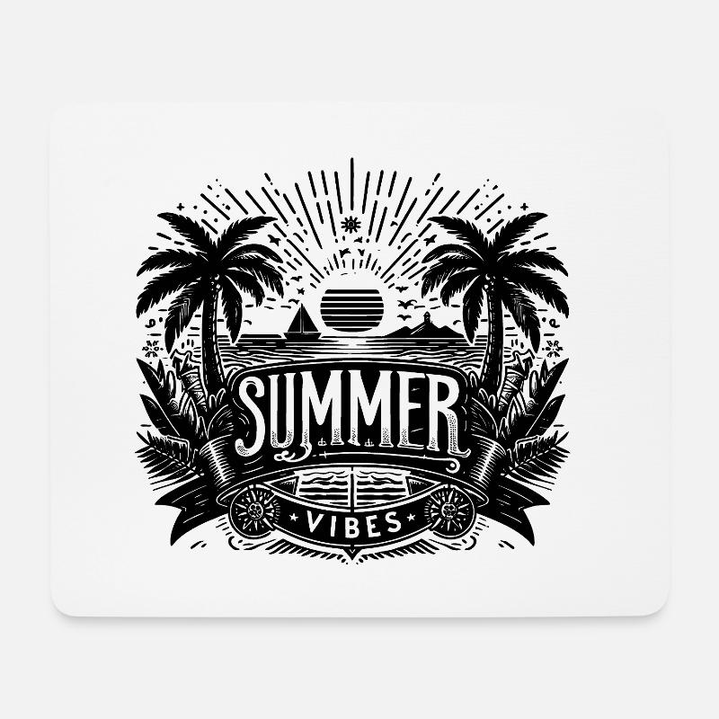 SUMMER Vibes, Beach Design - Mousepad (Querformat) - Weiß