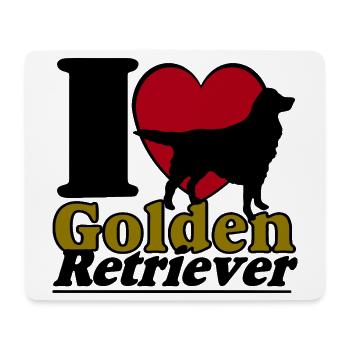 Golden Retriever , I Love ........................ - Mousepad (Querformat) - Weiß - Vorne