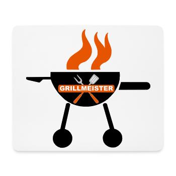 Grillmeister – Lustiges BBQ Design für ech - Mousepad (Querformat) - Weiß - Vorne