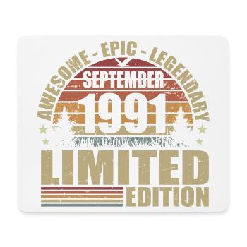 1991 septembre 1991 Anniversaire septembre 1991 - Tapis de souris (format paysage) - blanc - Devant
