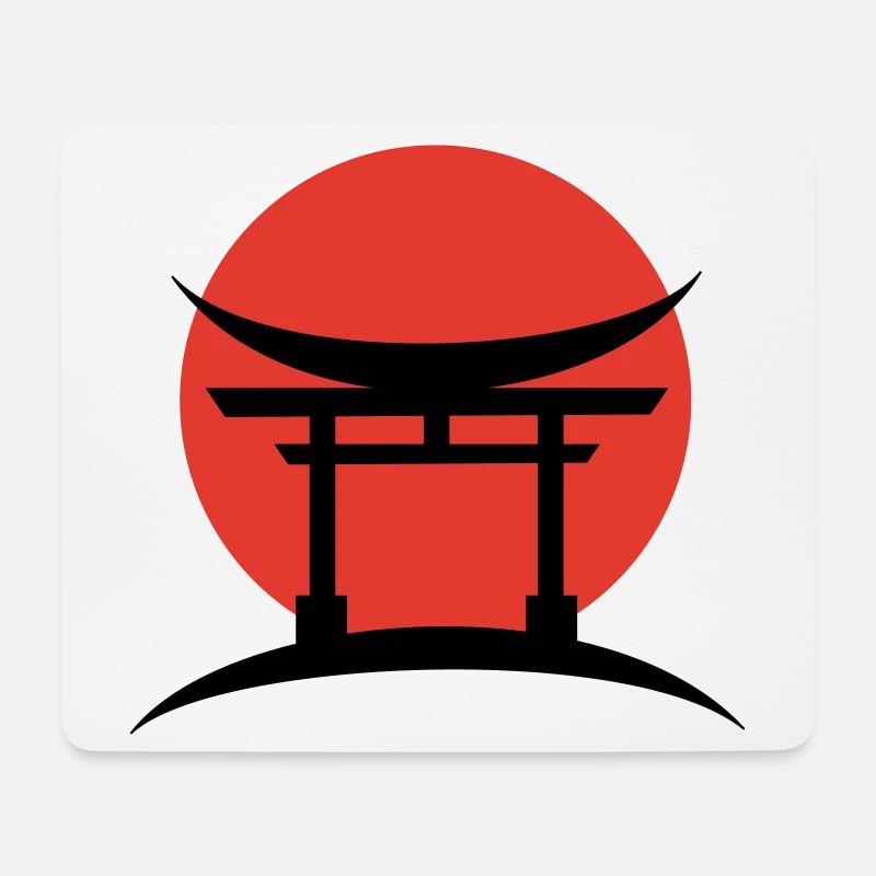Abstrakter Farbverlauf Japanisch Torii - Mousepad (Querformat) - Weiß