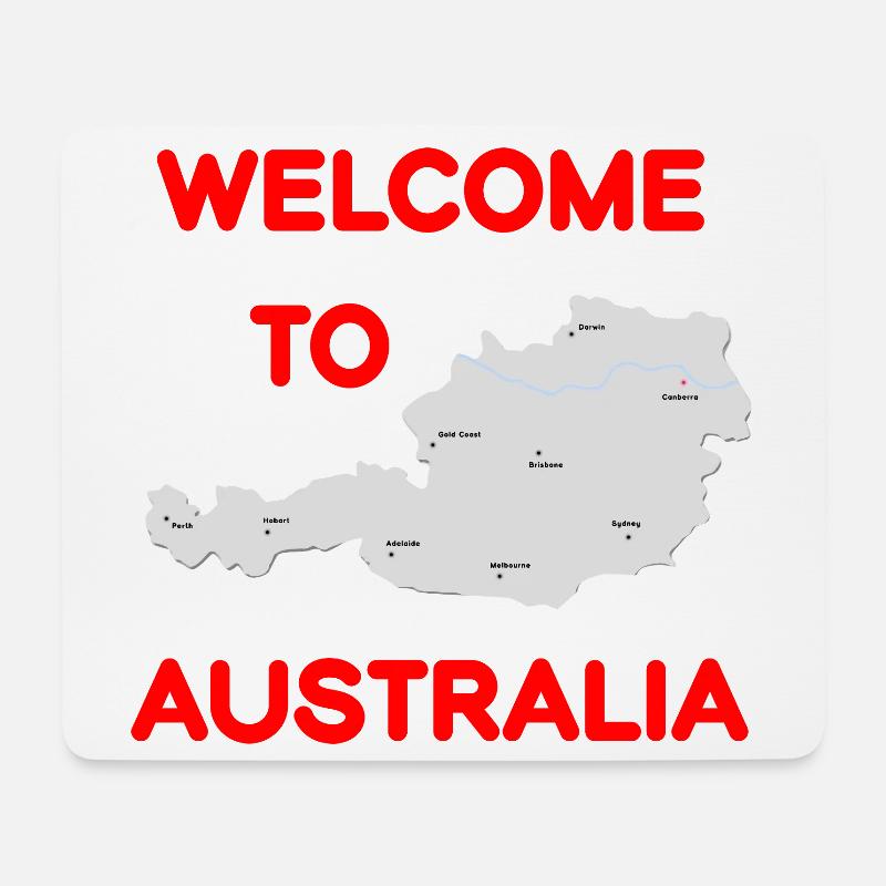 Willkommensdesign Österreich und Australien - Mousepad (Querformat) - Weiß