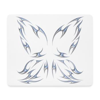 Chrom Metallic Feenflügel Schmetterling Design - Mousepad (Querformat) - Weiß - Vorne