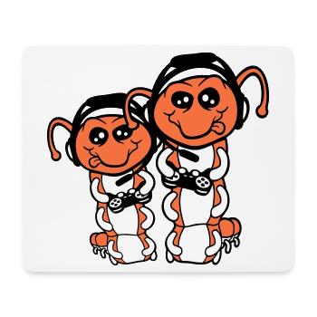 2 gamer caterpillar nerd gaming controller console game - Mouse Pad (horizontal) - white - Front