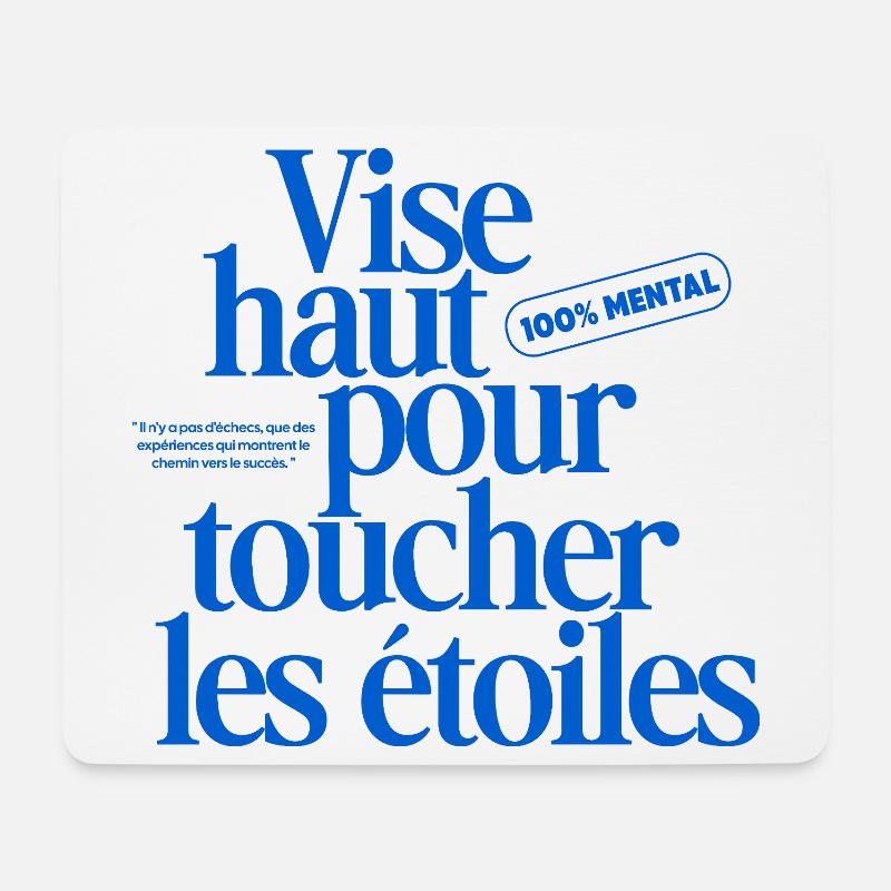 Setze dir hohe Ziele, um nach den Sternen zu greifen - Mousepad (Querformat) - Weiß