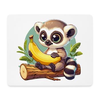 adorable raton laveur avec illustration de banane - Tapis de souris (format paysage) - blanc - Devant