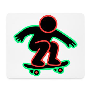 Neon Skateboarder Linienkunst - Mousepad (Querformat) - Weiß - Vorne
