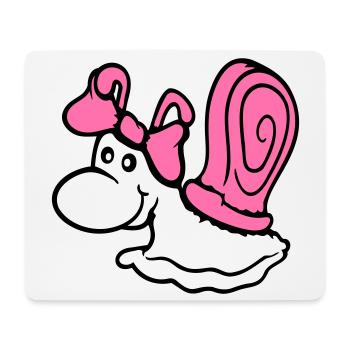 Snail Girl Female Cute Pretty Bow Woman - Mouse Pad (horizontal) - white - Front