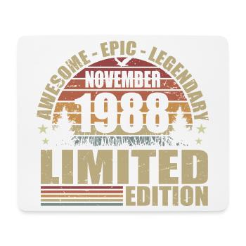 November 1988 Limited Edition Retro November 1988 - Mousepad (Querformat) - Weiß - Vorne