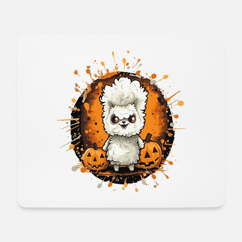 Lama Halloween Comic - Mousepad (Querformat) - Weiß
