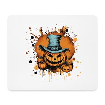 Pumpkin face in top hat - Mouse Pad (horizontal) - white - Front