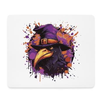 Corbeau Bande Dessinée Halloween - Tapis de souris (format paysage) - blanc - Devant