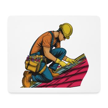 Roofers at work - Mouse Pad (horizontal) - white - Front