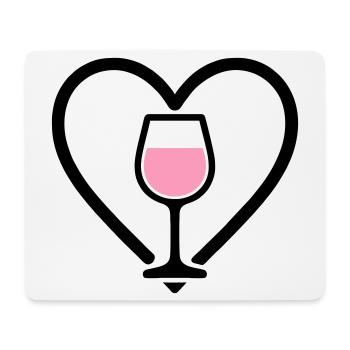 Heart + Rosé Wine – Rosé Lover - Mouse Pad (horizontal) - white - Front