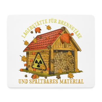 Autumn Fuel Storage Wooden House - Mouse Pad (horizontal) - white - Front