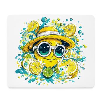 Citrus Smile with Hat and Glasses - Mouse Pad (horizontal) - white - Front