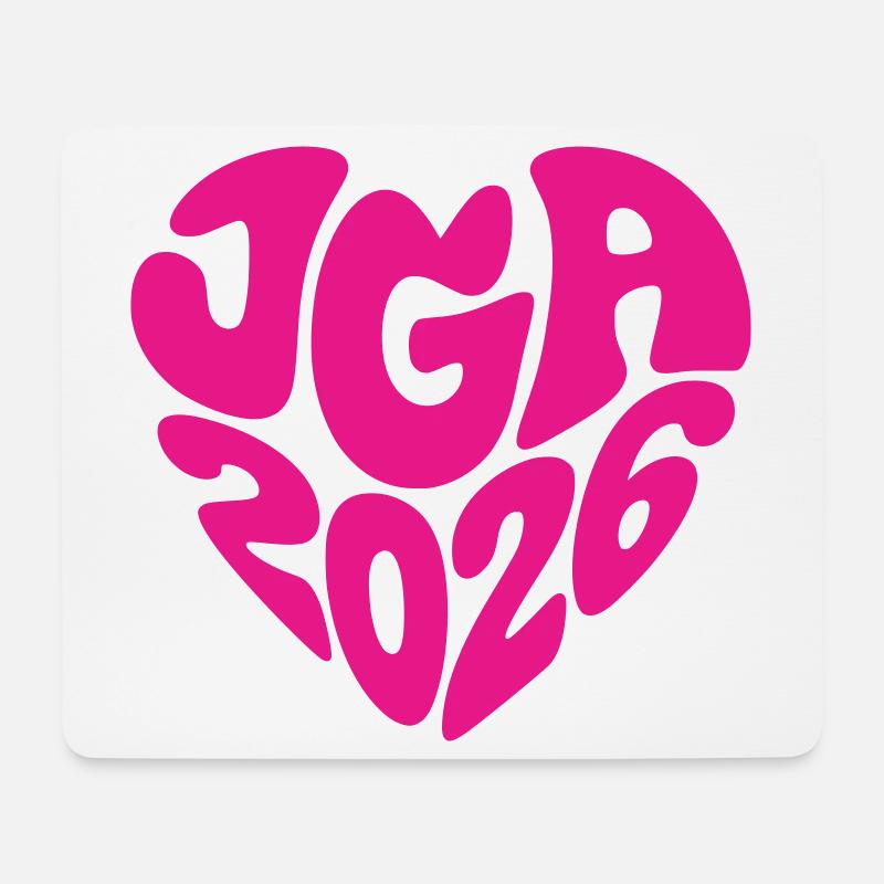 JGA 2026 - Herzform - Junggesellinnenabschied 2026 - Mousepad (Querformat) - Weiß