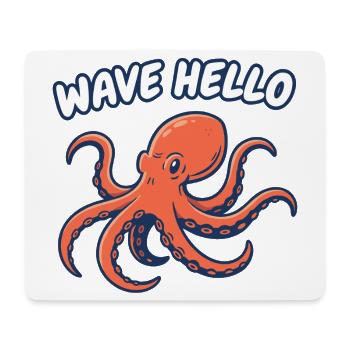 Wave Hello Squid - Mouse Pad (horizontal) - white - Front