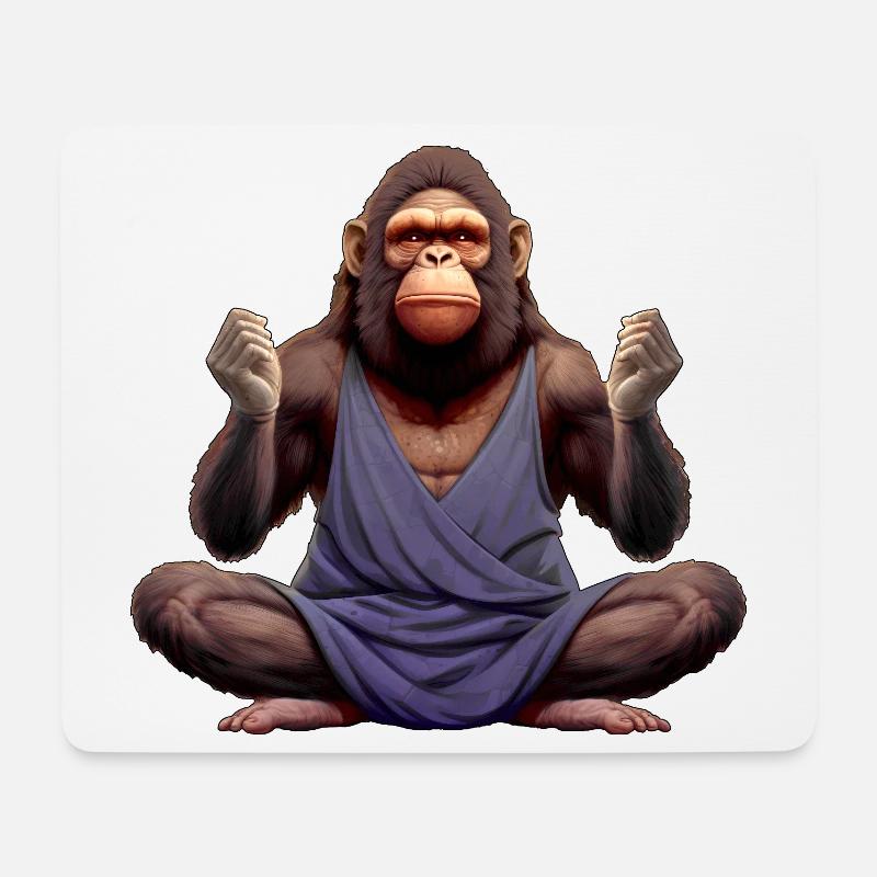 Yoga Monkeys - Mouse Pad (horizontal) - white