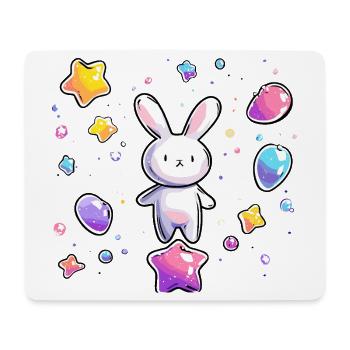 Pastell Bunny Sternenflug - Mousepad (Querformat) - Weiß - Vorne