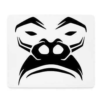 Mürrischer Gorilla – Affen Silberrücken Urwald - Mousepad (Querformat) - Weiß - Vorne