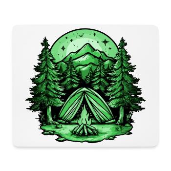 Nature de la tente de camping - Tapis de souris (format paysage) - blanc - Devant