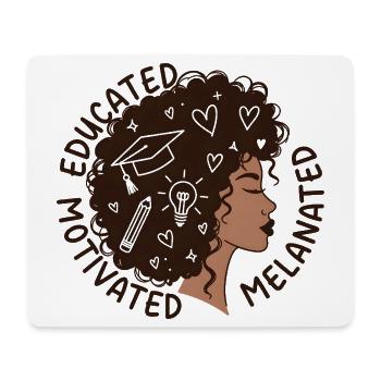 Educated Motivated Melanated Woman - Mouse Pad (horizontal) - white - Front