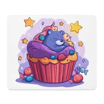 Süßer Bären Cupcake Traum - Mousepad (Querformat) - Weiß - Vorne