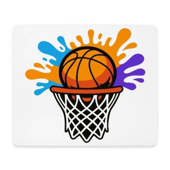 Basketball Splash Dunk Design graphique - Tapis de souris (format paysage) - blanc - Devant