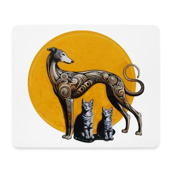 Galgo & Cats Street Art - Rough - Mouse Pad (horizontal) - white - Front