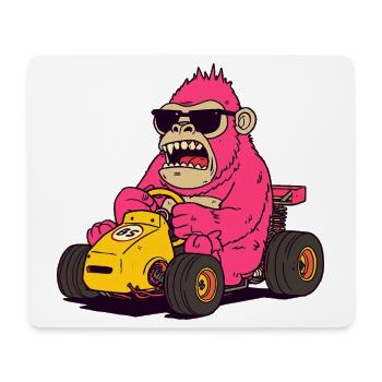 Pink Monkey Racer Kart - Mousepad (Querformat) - Weiß - Vorne
