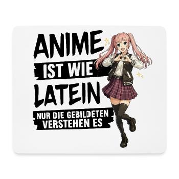 Anime Schulmädchen Herzpose - Mousepad (Querformat) - Weiß - Vorne