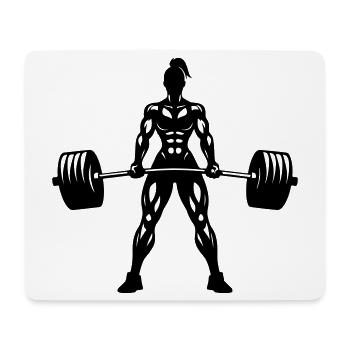 Weight Lifting Woman Power Lifting Fitness - Mouse Pad (horizontal) - white - Front