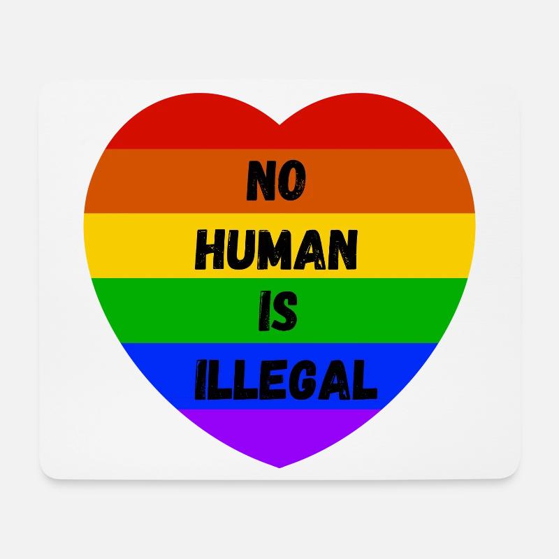  No Human Is Illegal - Mousepad (Querformat) - Weiß
