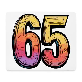 65 chiffres colorés - Tapis de souris (format paysage) - blanc - Devant